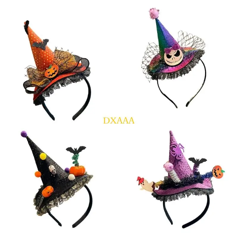 

DXAA повязка для волос в готическом стиле, шляпа ведьмы, альтернативный легкий аксессуар для Хэллоуина