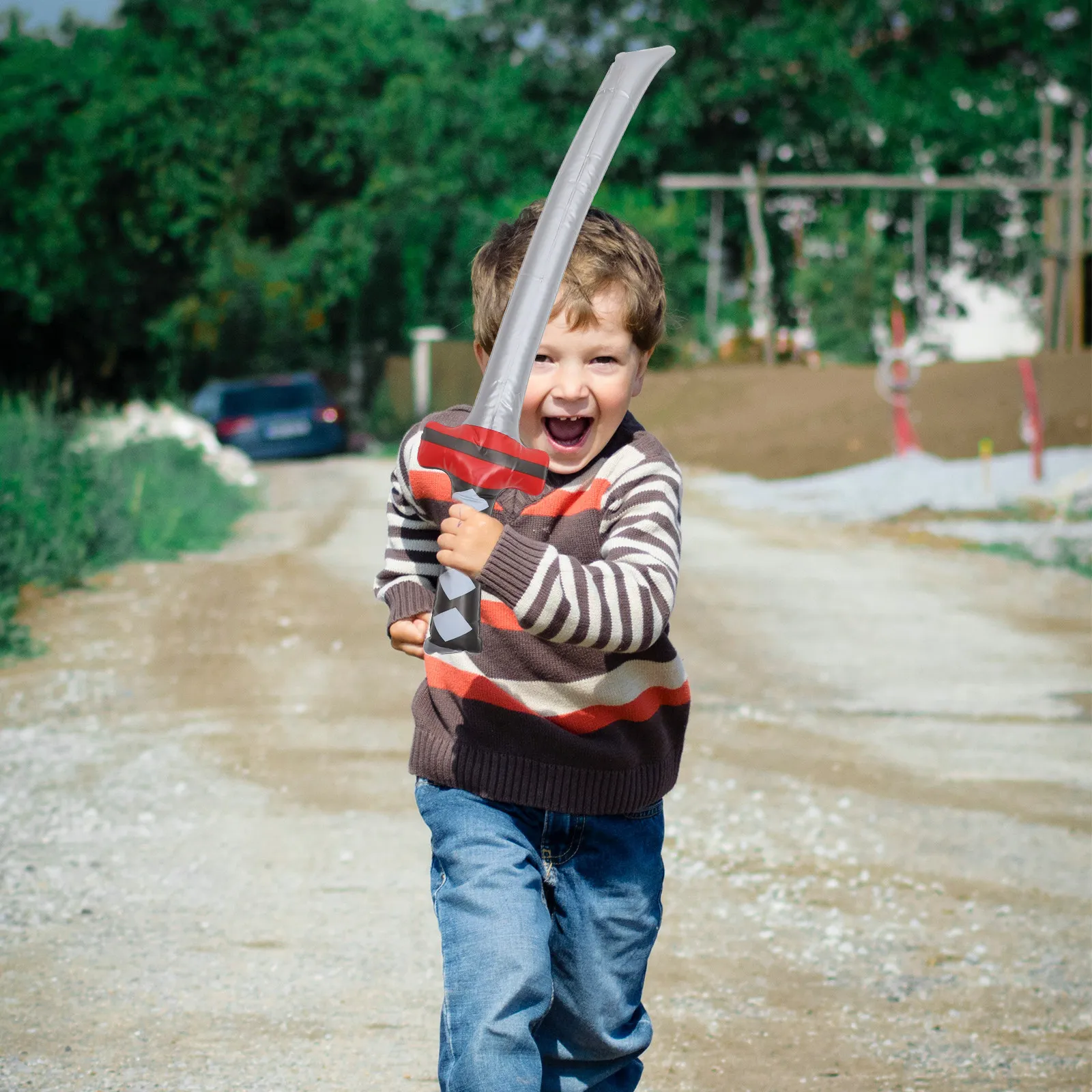 

10 шт. надувных мечей для детей, для пиратских вечеринок, украшения на Хэллоуин, легкий реквизит для ролевых игр, надувные мечи из ПВХ
