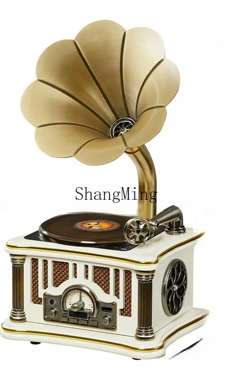 SM new pattern retro mini phonograph, big speaker antique vinyl record player radio