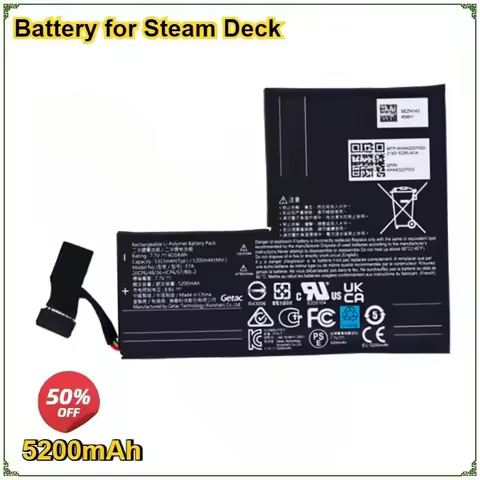 F7A 5200mAh 7.7V Li-polymer Replacement Battery for Steam Deck Handheld Gamepad Controller Rechargeable Batteries Accessories