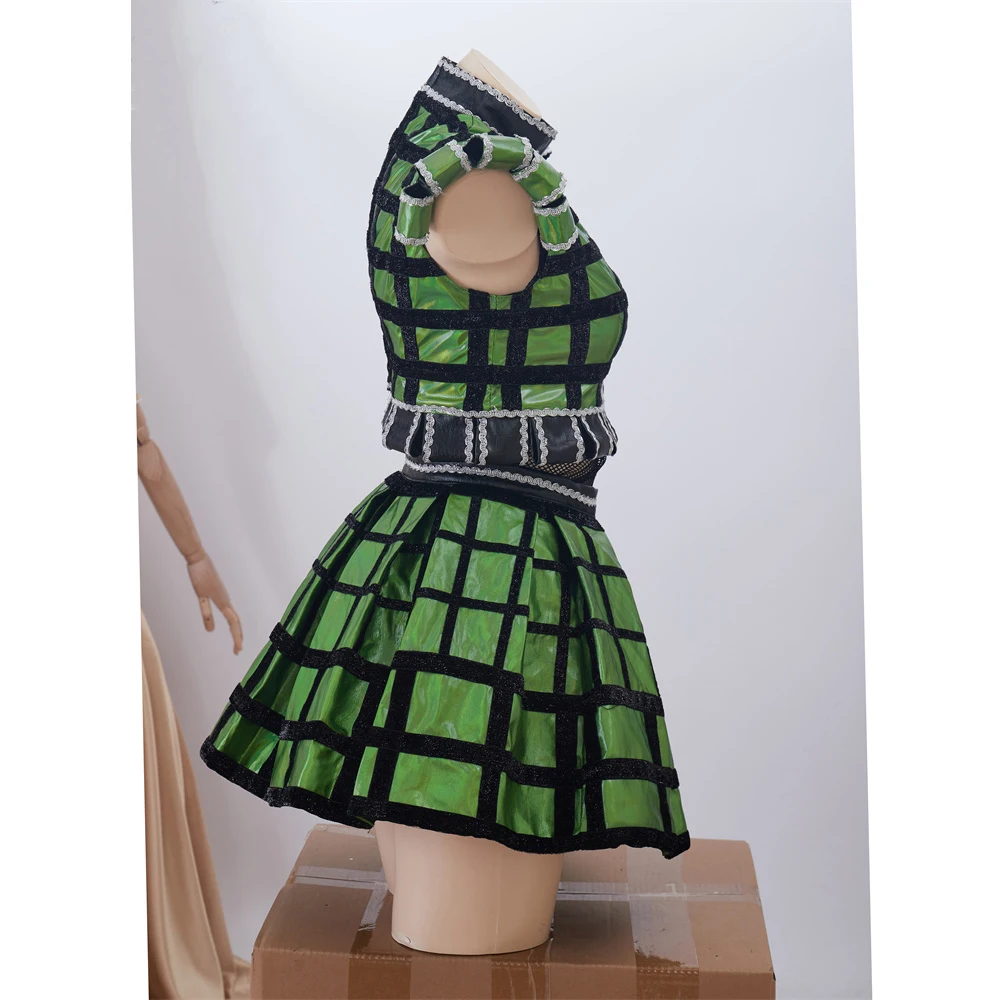 زي ستة موسيقي آن بولين التأثيري فستان أخضر مثير تنورة علوية مجموعة أداء المسرح الموسيقي برودواي Outflloween الزي