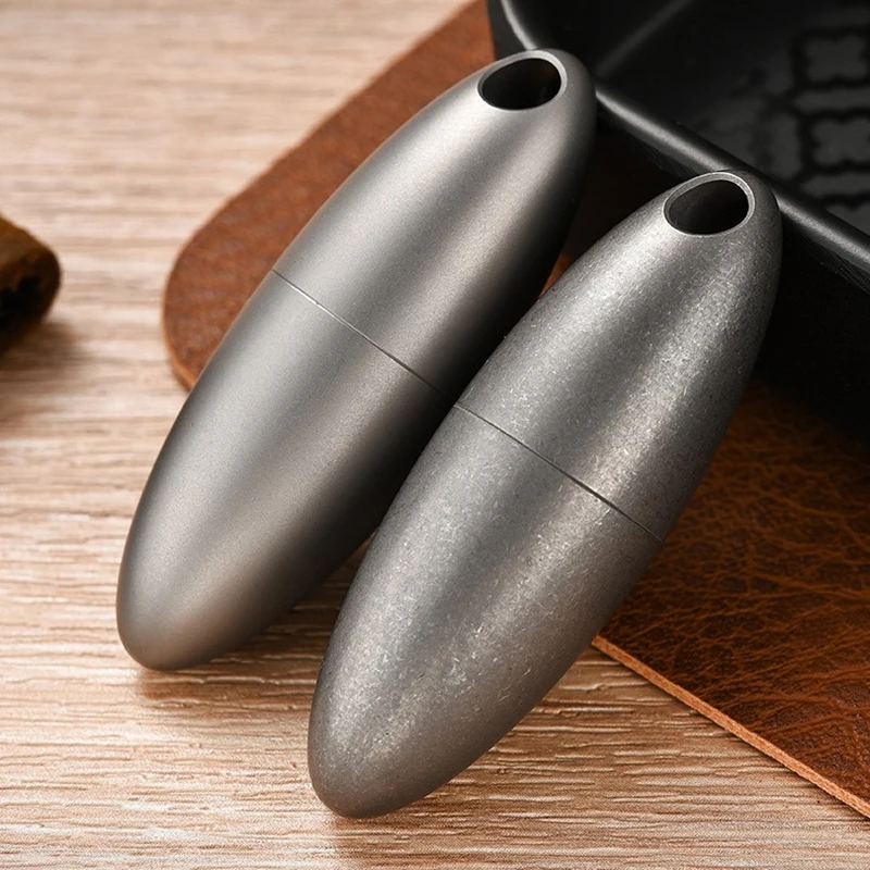 Titanium Alloy Small Waterproof Warehouse Sealed Pill Box First Aid Pill Box Suitable for Outdoor/EDC Key Ring Storage Box