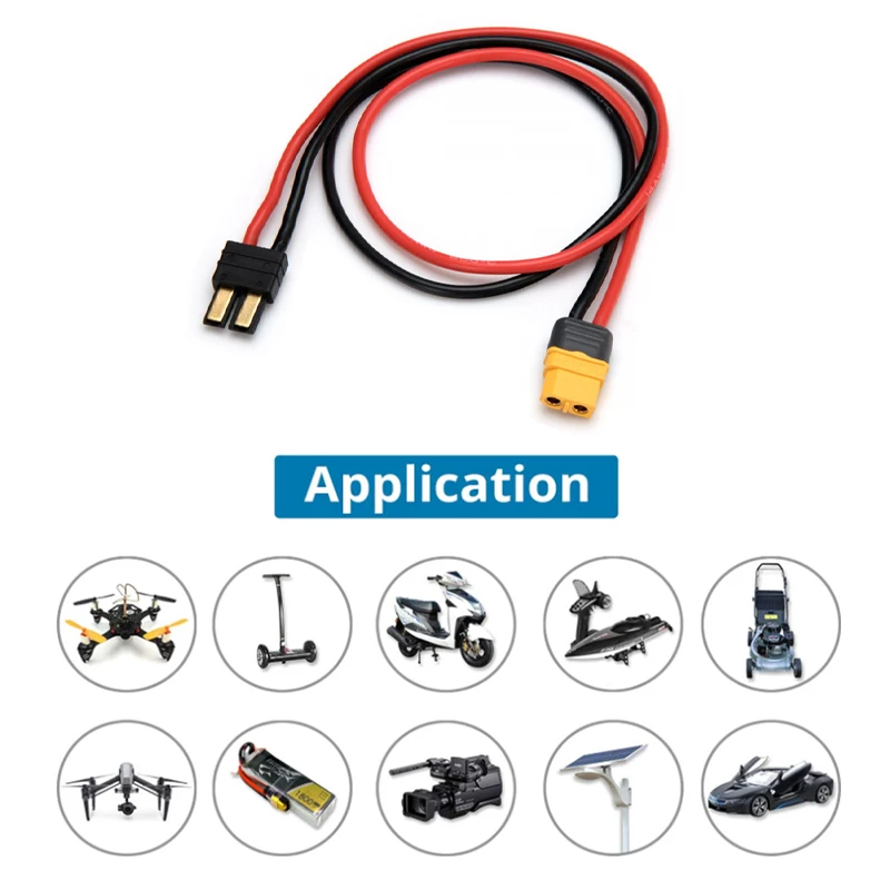 2 Stück Ladekabel Kabel trx Stecker auf xt60h Buchse Adapter kabel 14awg 30cm für RC Flugzeug Auto Boot Batterie Ladegerät Motor esc