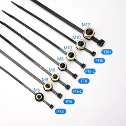 20PCS New Screw Hole Nylon Cable Ties Multipurpose Heavy Duty Adjustable Self-locking Cord Ties Organizer Straps DIY Fastening