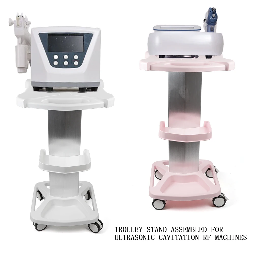 

Salon Trolley Cart - Aluminum Mobile Trolley Stand Medical Rolling Carts for Ultrasonic Cavitation RF Machine Manicure Spa Shelf