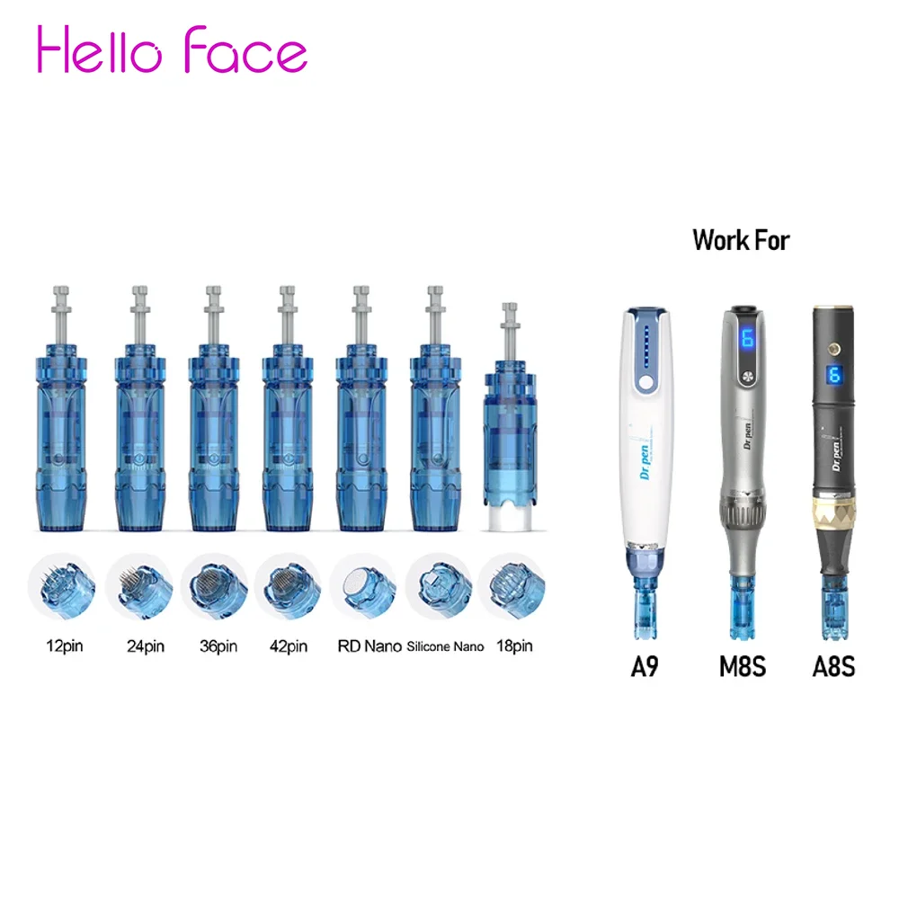 10 cartouches Dr. Pen compatibles avec M8S / A9 / A8S / A11, embouts d'aiguilles micro jetables à baïonnette, aiguilles 3D Nano ≤0,25 mm