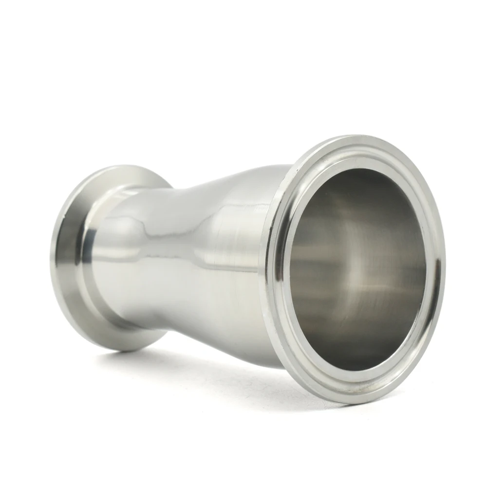 OD 19/25/32/38/45/51/63/76mm SS304 Stainless Steel Sanitary Grade Reducer Joint Three Clamp Sleeve 50.5-91mm