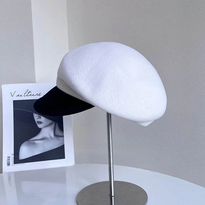 2025 Fall Winter Minimalist Wool Beret Hats European American Popular 100% Wool Felt Fedoras Designer Luxury Vintage Pillbox Hat