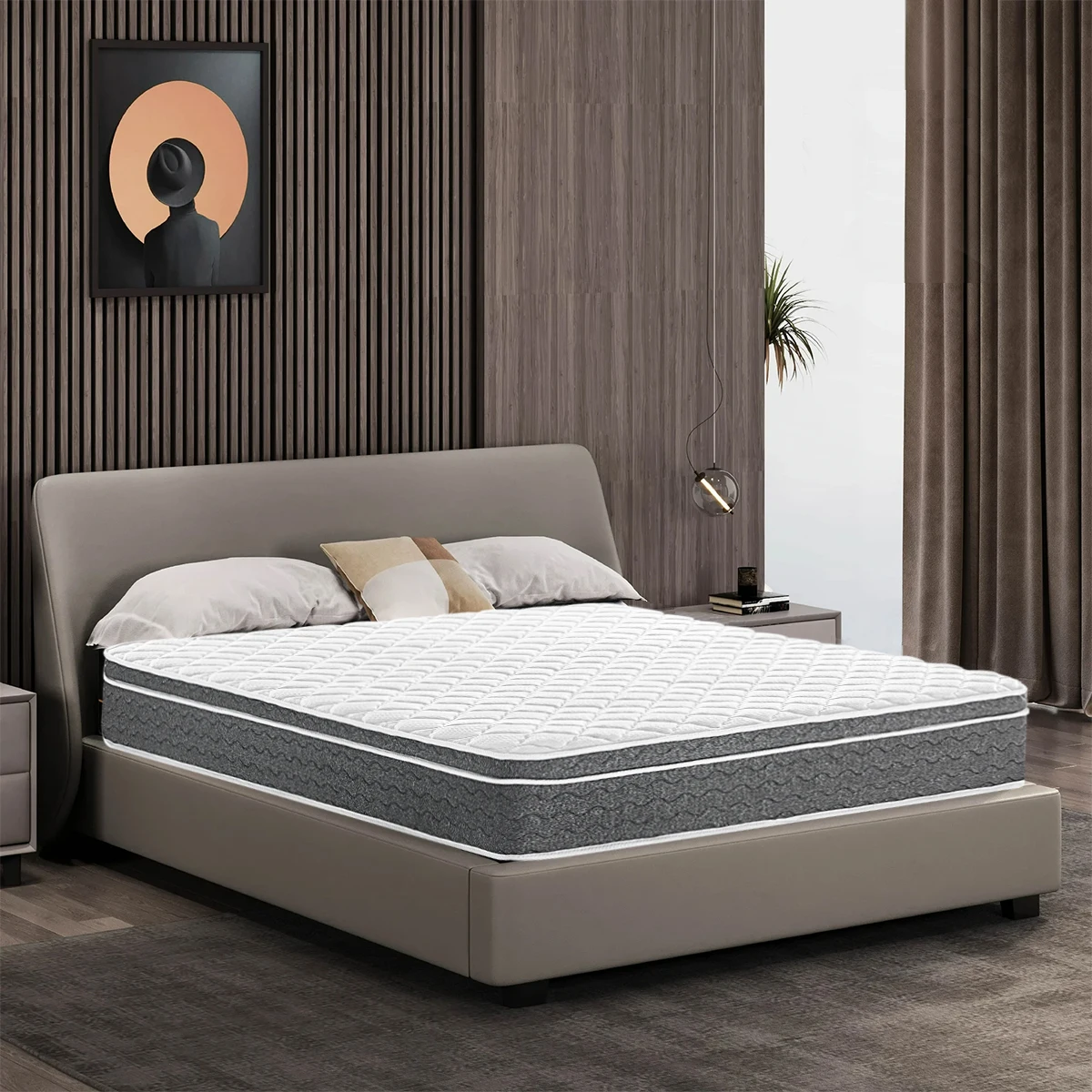 

12 Inch Queen Size Mattress With Gel Foam,Hybrid Mattress,Pocket Coils Springs,Soft Breathable Pressure Relief,CertiPUR-US