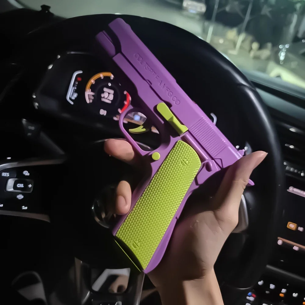 3d impresso m1911 escudo pistola de ejeção modelo gravidade em linha reta salto brinquedos arma não-ajuste crianças alívio do estresse brinquedo presente de natal