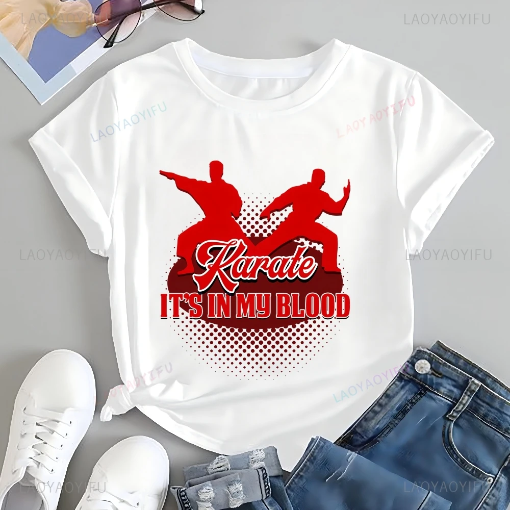 Karate Printed T-shirt Top Karate Lovers Neutral Trend Harajuku Short Sleeve Unisex Shirt Pattern Large T-shirt