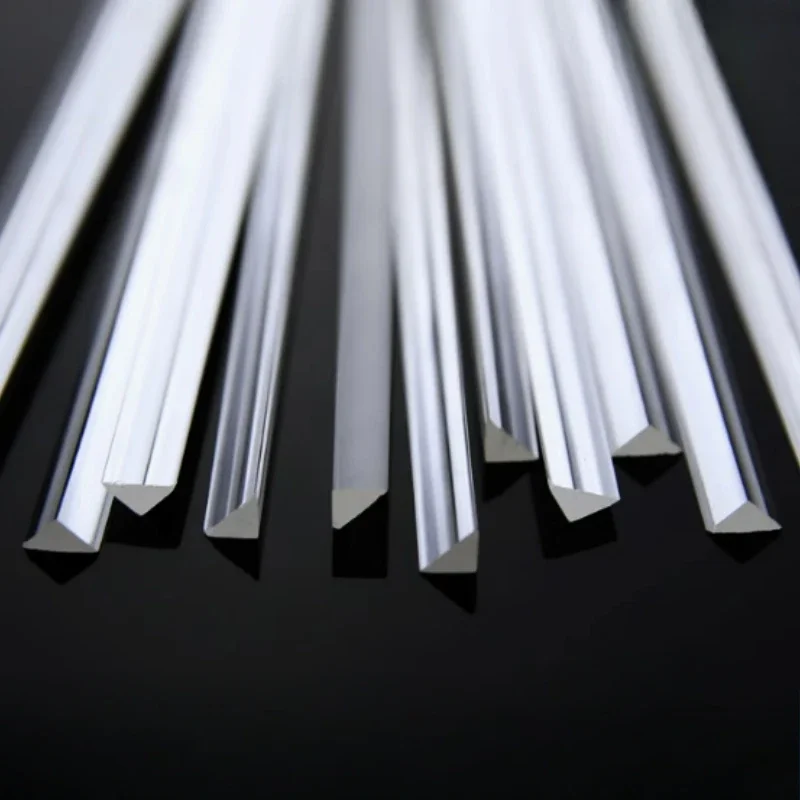 2/4/6 Stück, transparente, dreieckige Acrylstäbe, durchsichtiges Plexiglas, rechteckige Form, PMMA-Lichtleitstange, Länge 500 mm. – Detail 2