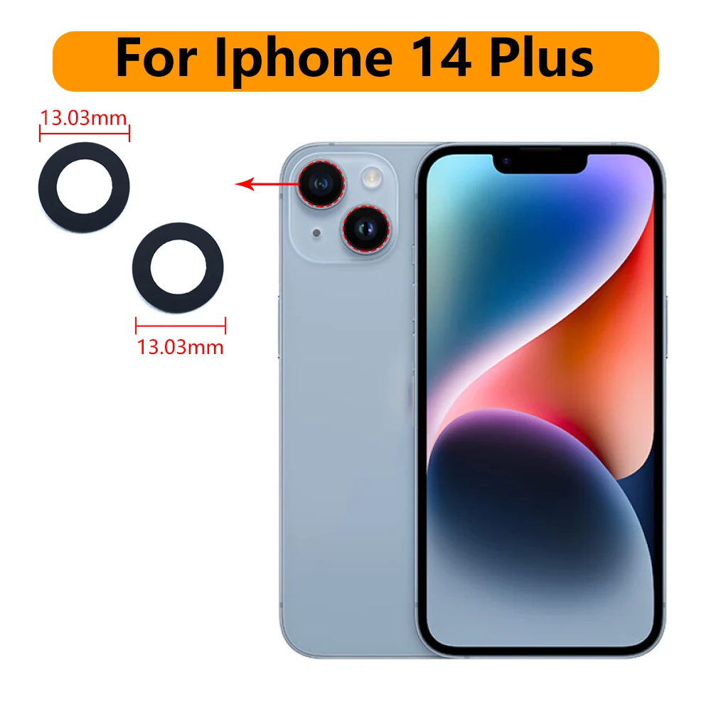 10 Pcs Rear Back Camera Glass Lens Cover For Apple iPhone14 Pro Max / 14 Plus With Adhesive Sticker