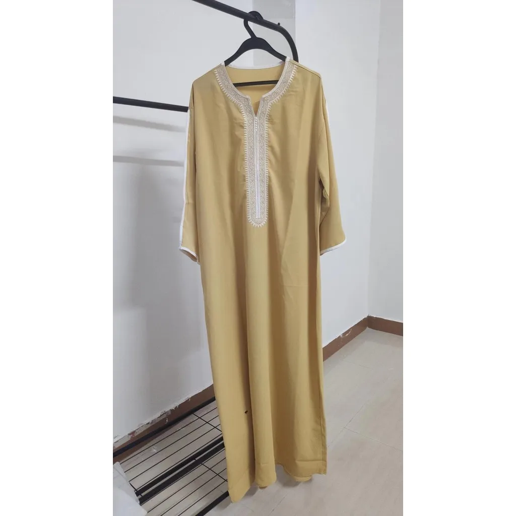 عباية مغربية ملابس رجالية إسلامية قميص ثوب دبي رداء