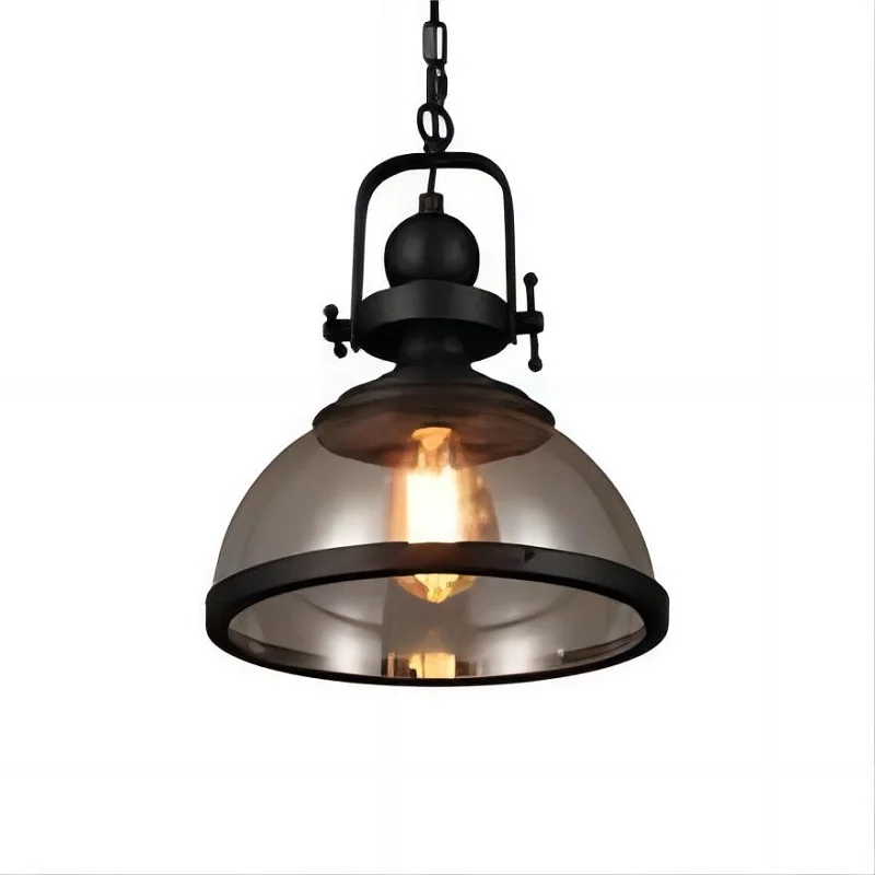 XIHOME Retro American Industrial Round Kronleuchter Vintage Industrial LED Bulb Robers/Garris/Jobs/Hines Iron Art Pendelleuchte 3