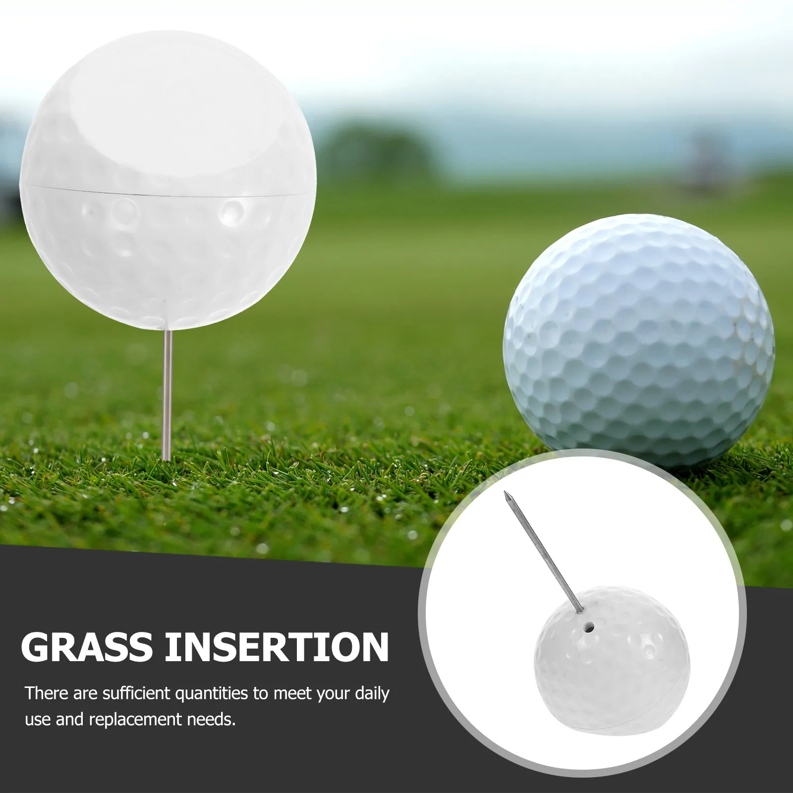 Sturdy Plastic Golf Ball Position Marker Stainless Steel Spike Round Design Outdoor Sports Boundary Marker for Guidance