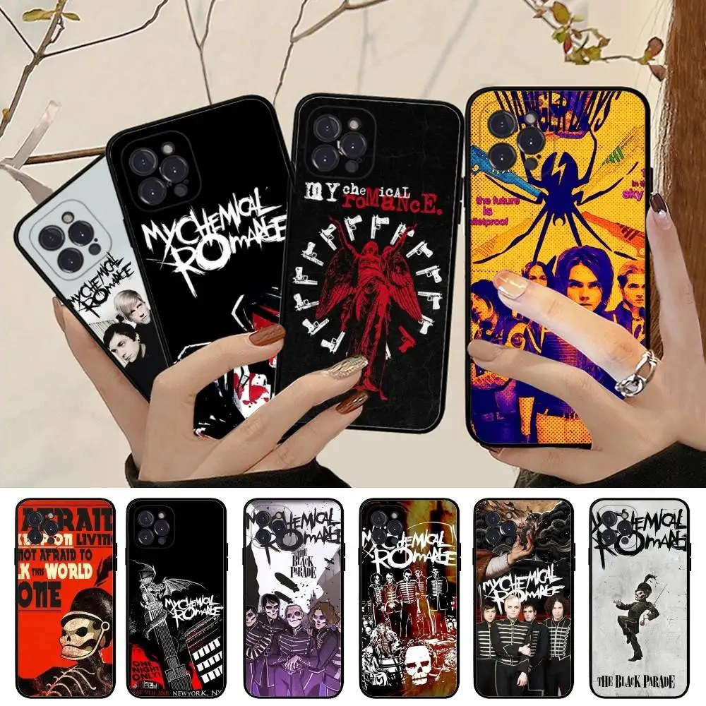 

My Chemical Romance Rock Band Phone Case For IPhone 16 Pro Max 15 17 Plus 14 13 12 Mini 11 Black Cover