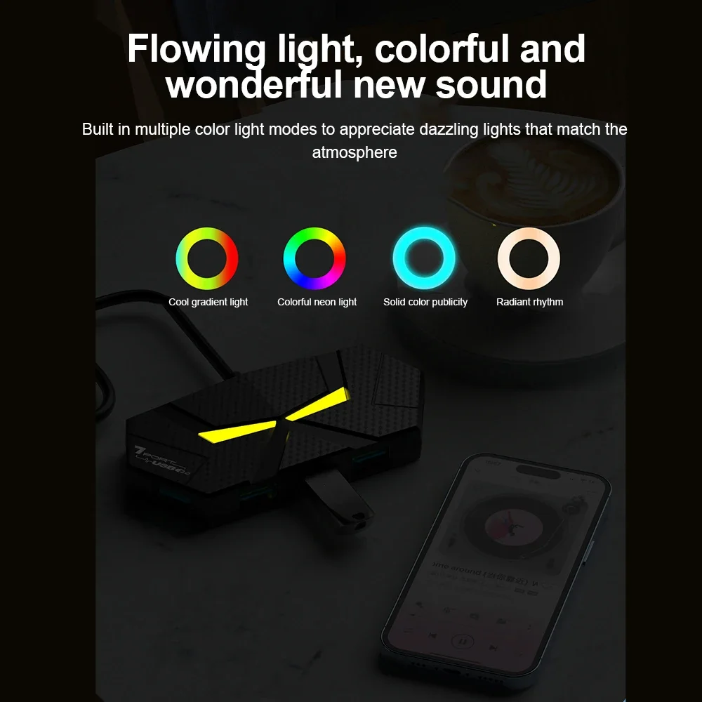 محطات إرساء USB 7 في 1 USB 3.0 HUB USB الفاصل محول OTG 5Gbps نقل عالي السرعة نوع C مصدر الطاقة للكمبيوتر المحمول #6