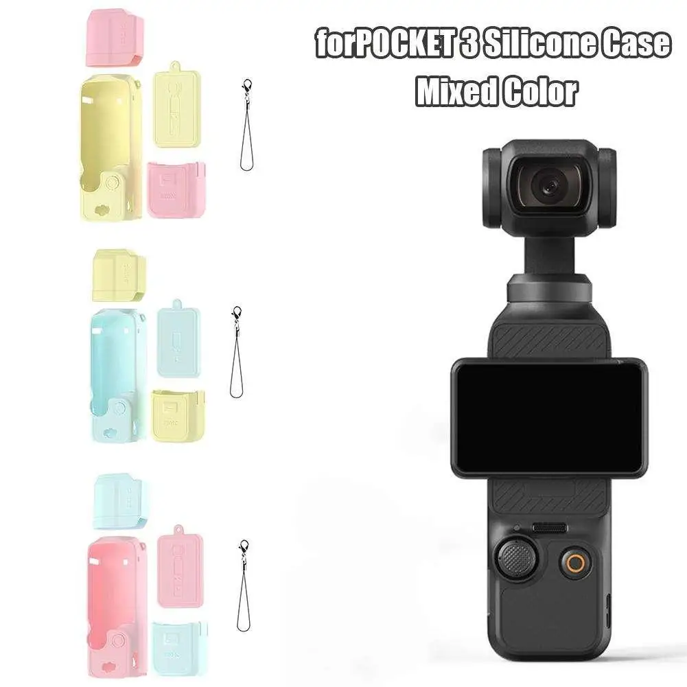 Silicone Protective Cover For DJI Osmo Pocket 3 Mixed Color Gimbal Body Soft Shell Anti-fall Dust Cover Accessories Can Washed