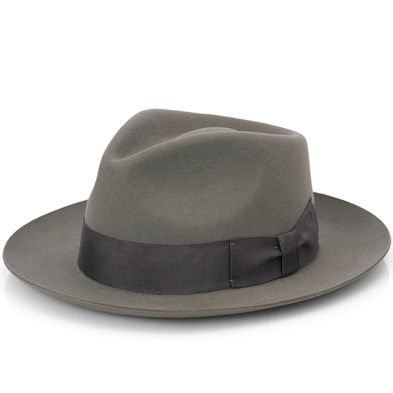 Autumn and Winter Leisure Versatile Top Hat Pure Wool Fashionable Gentleman Hat Female Big brimmed British Jazz Hat Male