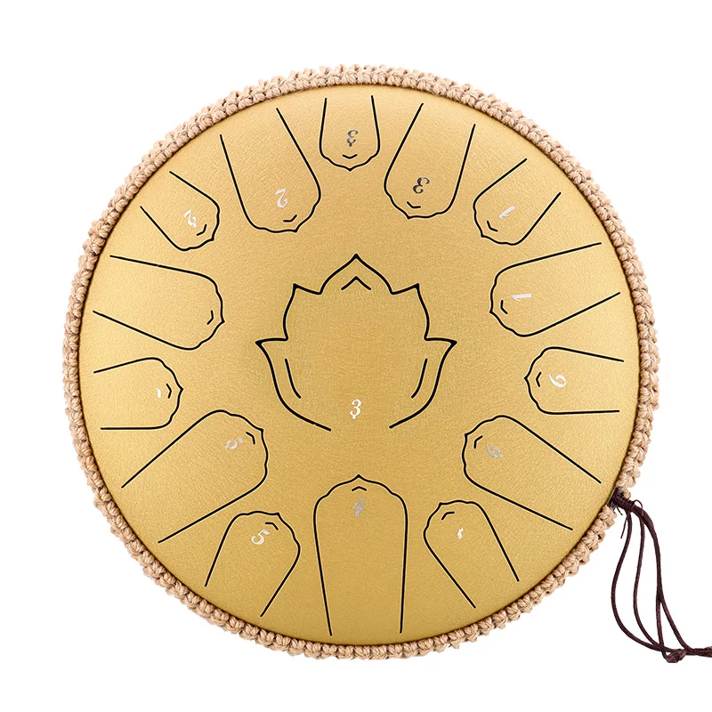 Hluru Steel Tongue Drum Glucophone 13 Zoll 15 Noten C Tone Music Drum Ethereal Drum Percussion Musikinstrumente Steel Drum – Detail 11