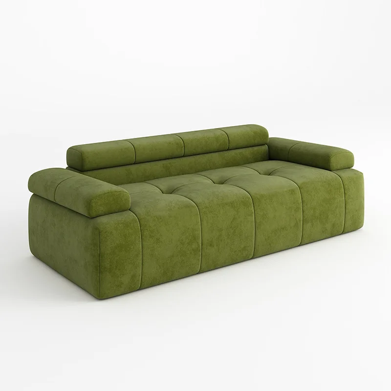 Vacuum compression sofa Fabric sofa Nordic small apartment living room tofu block module Straight row boneless sofa