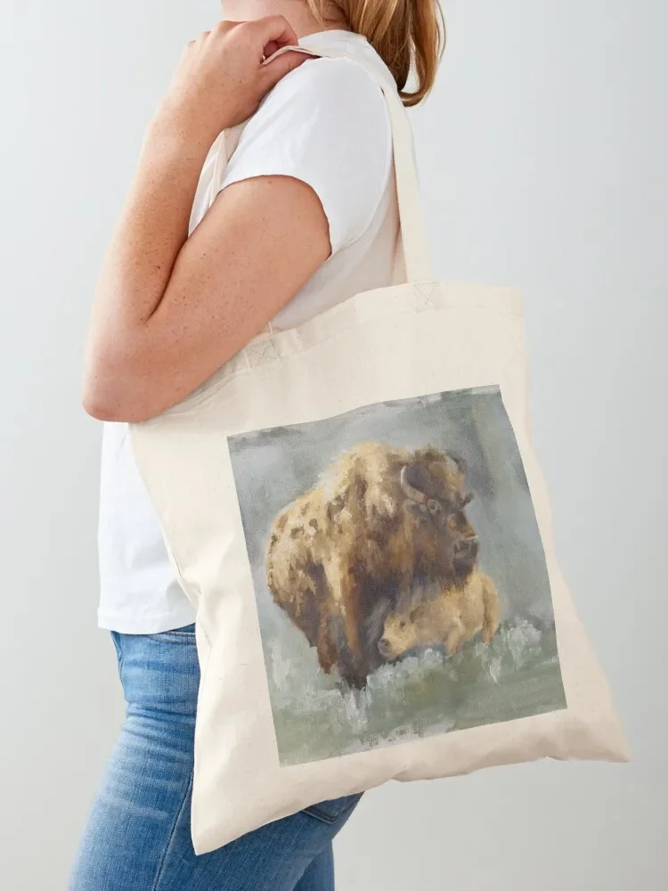 

Bison and Calf Tote Bag canvas shopping bag bags woman 2025 Handbags women cute pouch bag
