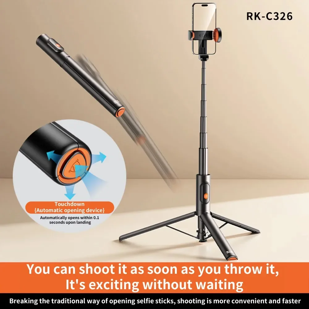Selbstverdrehendes Selfie-Stick-Stativ, neues tragbares Bluetooth-Fernbedienungs-Selfie-Stick,
