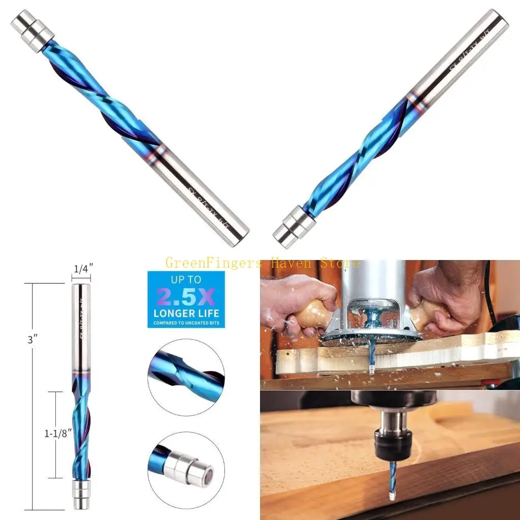 

F68D Reliable Milling Cutter 1/4" Shanks Solid Carbides Spirals Flush Trim Router Bit