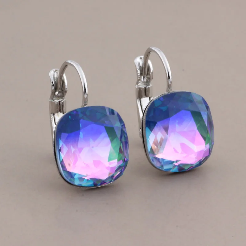 New Unique Glass Drop Earrings for Women Fashion 585 Rose Gold Color Bridal Elegant Wedding Daily Fashion Earrings 2024 Luxury