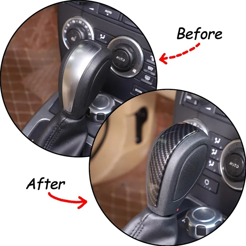 غطاء الرأس بمقبض تغيير التروس من ألياف الكربون ، ملصقات زخرفية ، إكسسوارات لاند روفر فريلاندر 2 من إنتاج من ألياف الكربون