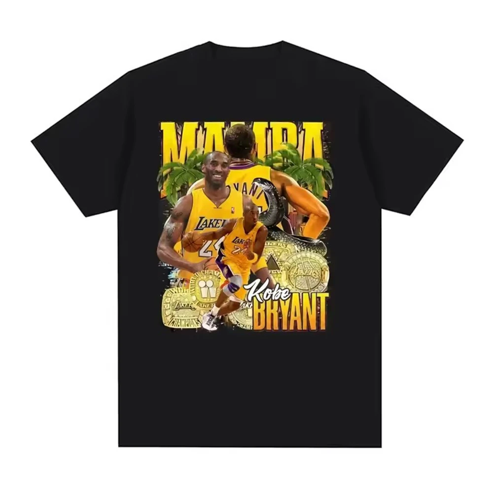 

Kobe Мужская одежда Футболка Homme Новинка в топе и футболках Мужская пуловер с коротким рукавом и круглым вырезом с принтом Ретро Винтажная футболка 33549