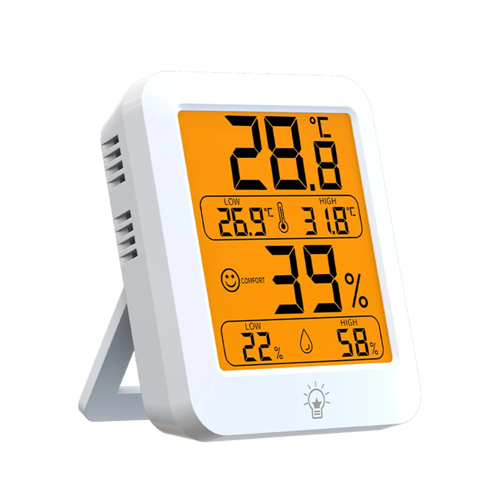 Intelligent Temperature and Humidity Meter with Backlit Display and Magnetic Mount for Home and Office Monitoring