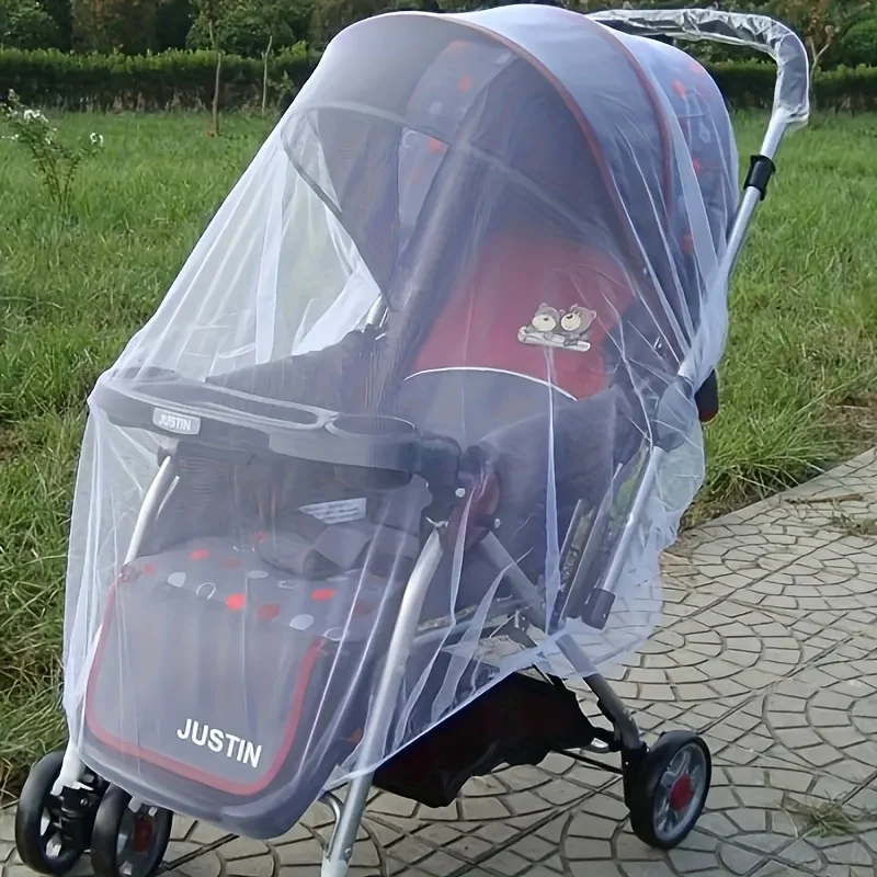 

Universal Fit Breathable Stroller Mosquito Net with Zipper Baby Carriage Insect Protection Cover Easy Install Travel Essential
