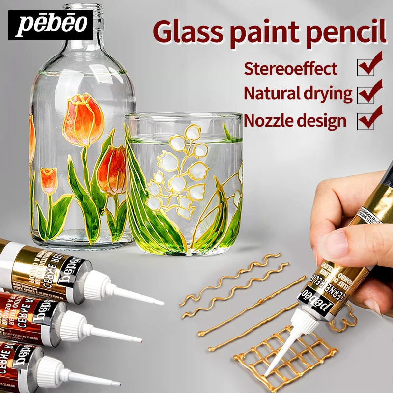 1PC Pebeo Acrylic Paint Relief Texture Pigment DIY 20ml Hook Line Tool Styling Pen Painting Art Supplies for Artist