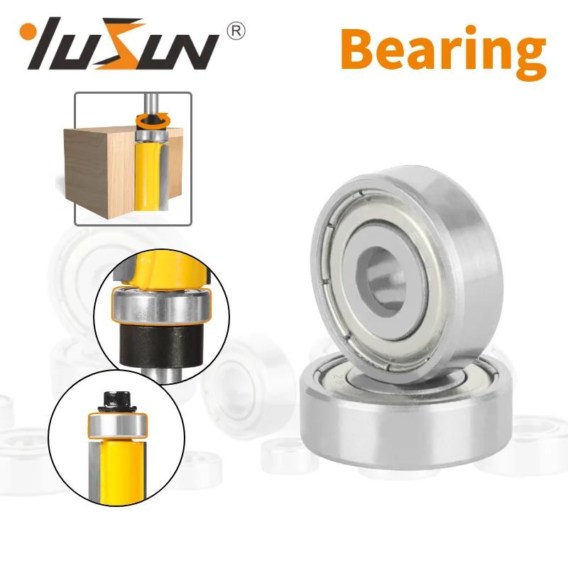 Yusun-durable Aço Rolamentos Acessórios Kit Router Bits Cabeças e Haste Top Montado 11 Rolamento 1pc