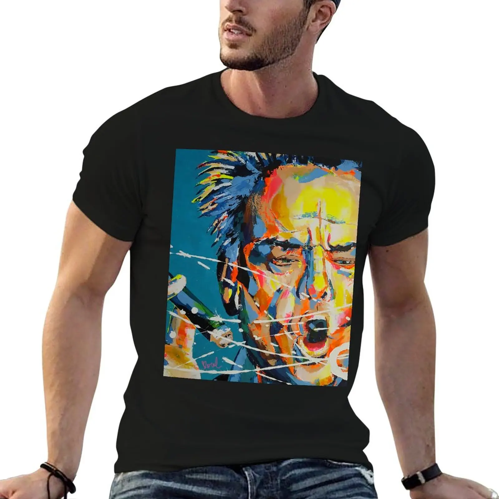 Jack Nicholson Artpainting T-Shirt Basic Solid Color Casual Tee Shirt