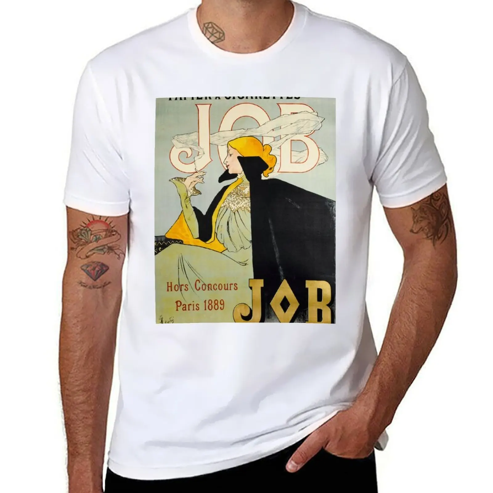 

JOB Rolling Papers - Jane Atché 1896 T-Shirt men t shirt cotton 100% t shirt for man T-Shirt