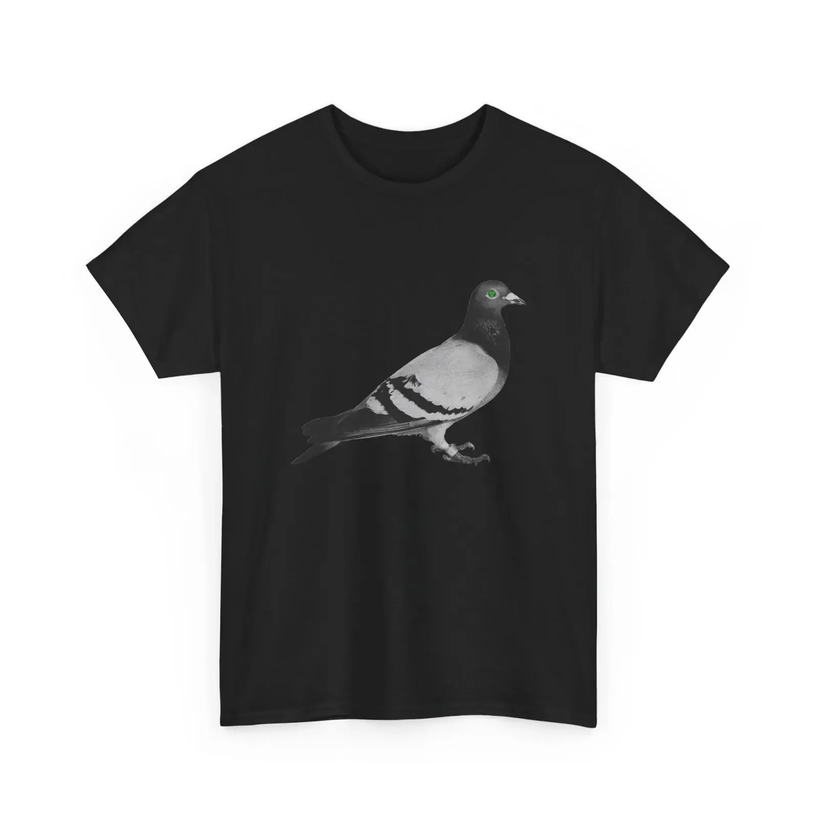 Radioactive Atomic Pigeon Bird Unique Urban Art Custom T Shirt for Decor and Fun vintage Washed Breathable Soft Casual homme