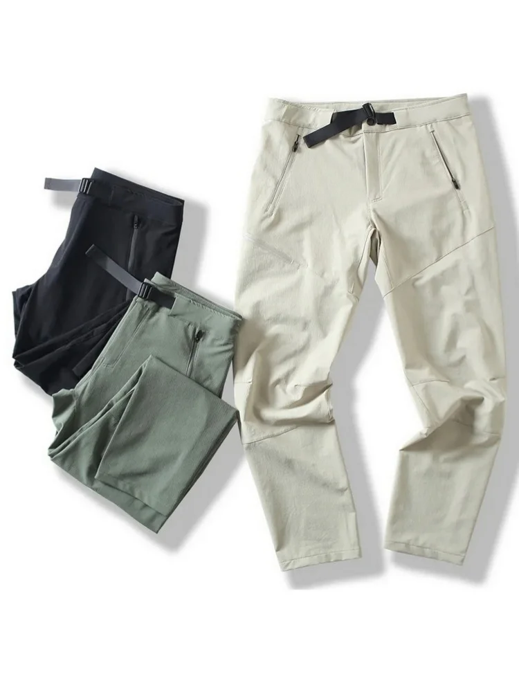 

New Advanced Outdoor Ice Silk Qui Dry Elastic Breathable Loose Straight Casual Pants Men Summer Lightweight Sports Trousers