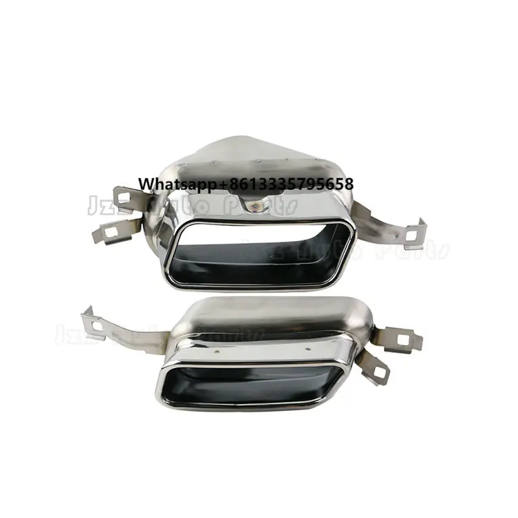 

2pcs/set Car Accessories Replace 304 Stainless Steel Universal Tailpipe Throat Nozzle Square Exhaust Tip Direct Fit 7 Series