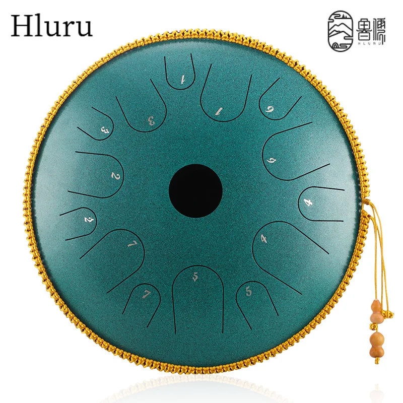 Hluru Music Drum 14 Note Glucophone Steel Tongue Drum 14 Inch 14 Note C Tone Ethereal Drum Yoga Meditation Percussion Instrument