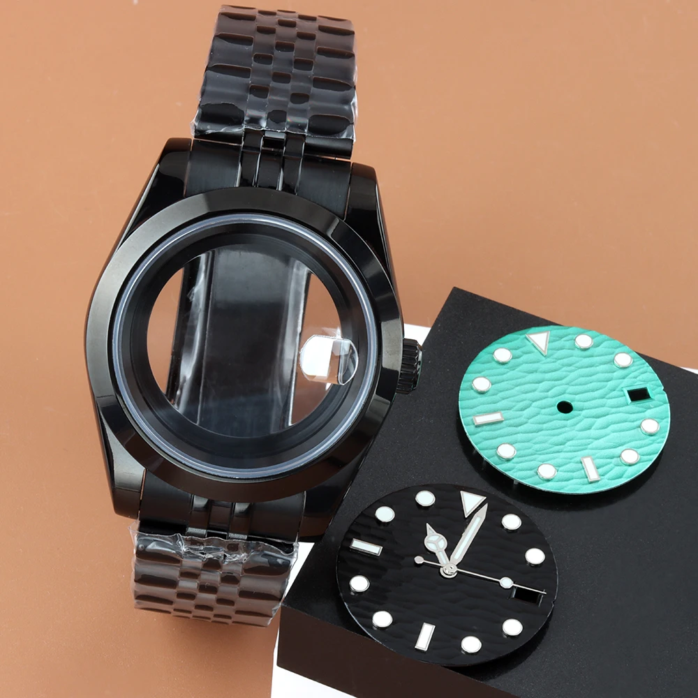 

With 28.5mm nh35 Wave Dial and Hand Black 36mm/39mm Watch Case Jubilee Bracelet Stainless Steel For DATEJUST NH35 NH36 Movement