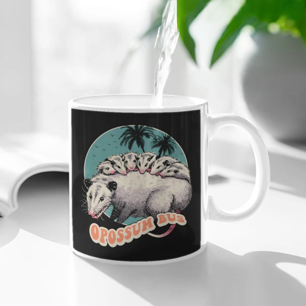 

Opossum Bus Ceramic Cup Coffee Oatmeal Breakfast Cup Creative Personality Mug