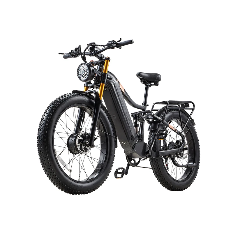 BURCHDA NEU HC26 Offroad-Elektrofahrrad mit Doppelmotoren, 48V30AH Lithium-Akku, 26 Zoll 4.0 Fat Tire E-Bike, Mountain-Elektrofahrrad/Motorrad für Erwachsene