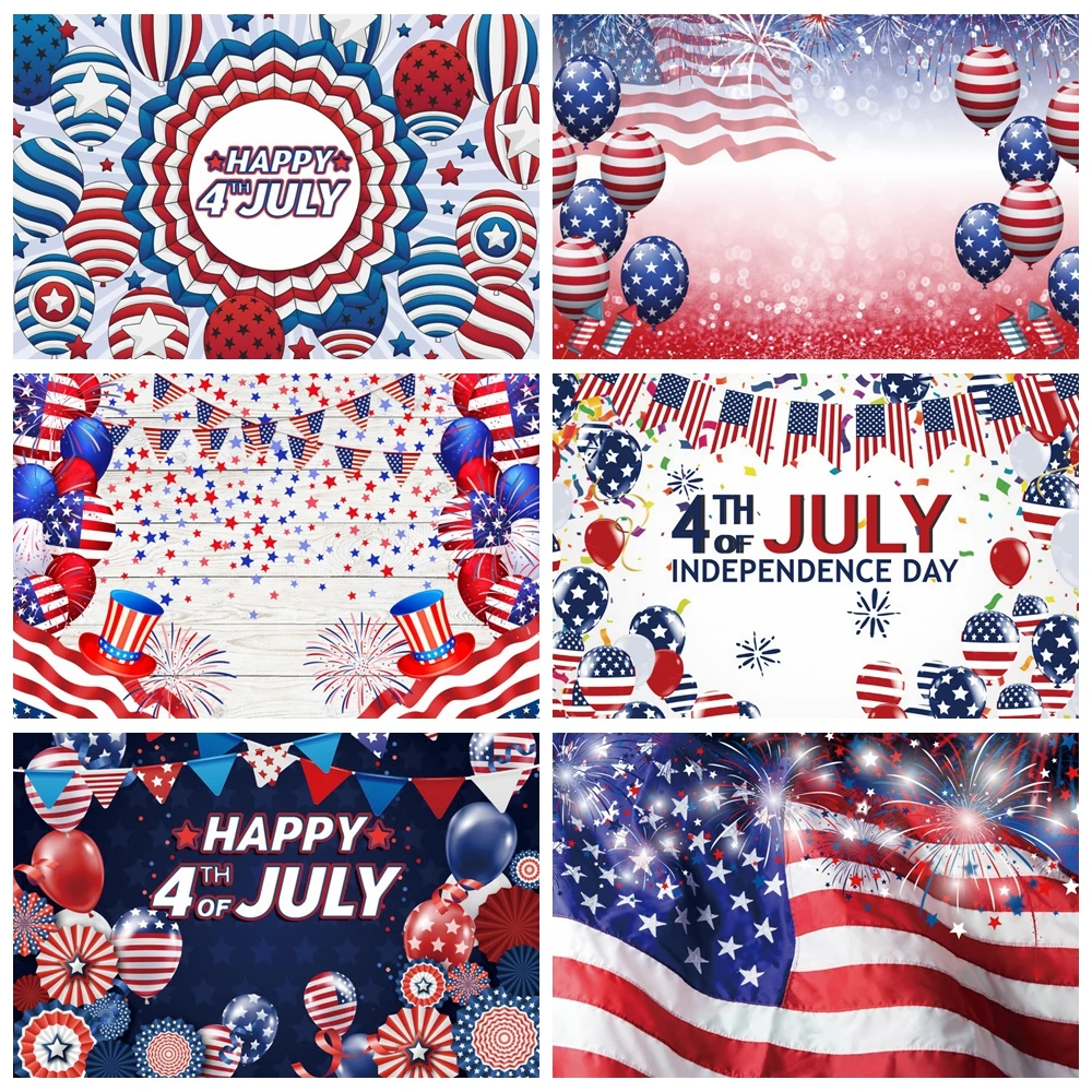 

4th of July Independence Day Backdrop American Flag Background Photography Home House Decoration Banner Photo
