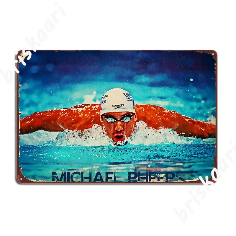 Michael Phelps Poster Metal Plaque pub Mural create Wall Decor Tin sign Poster