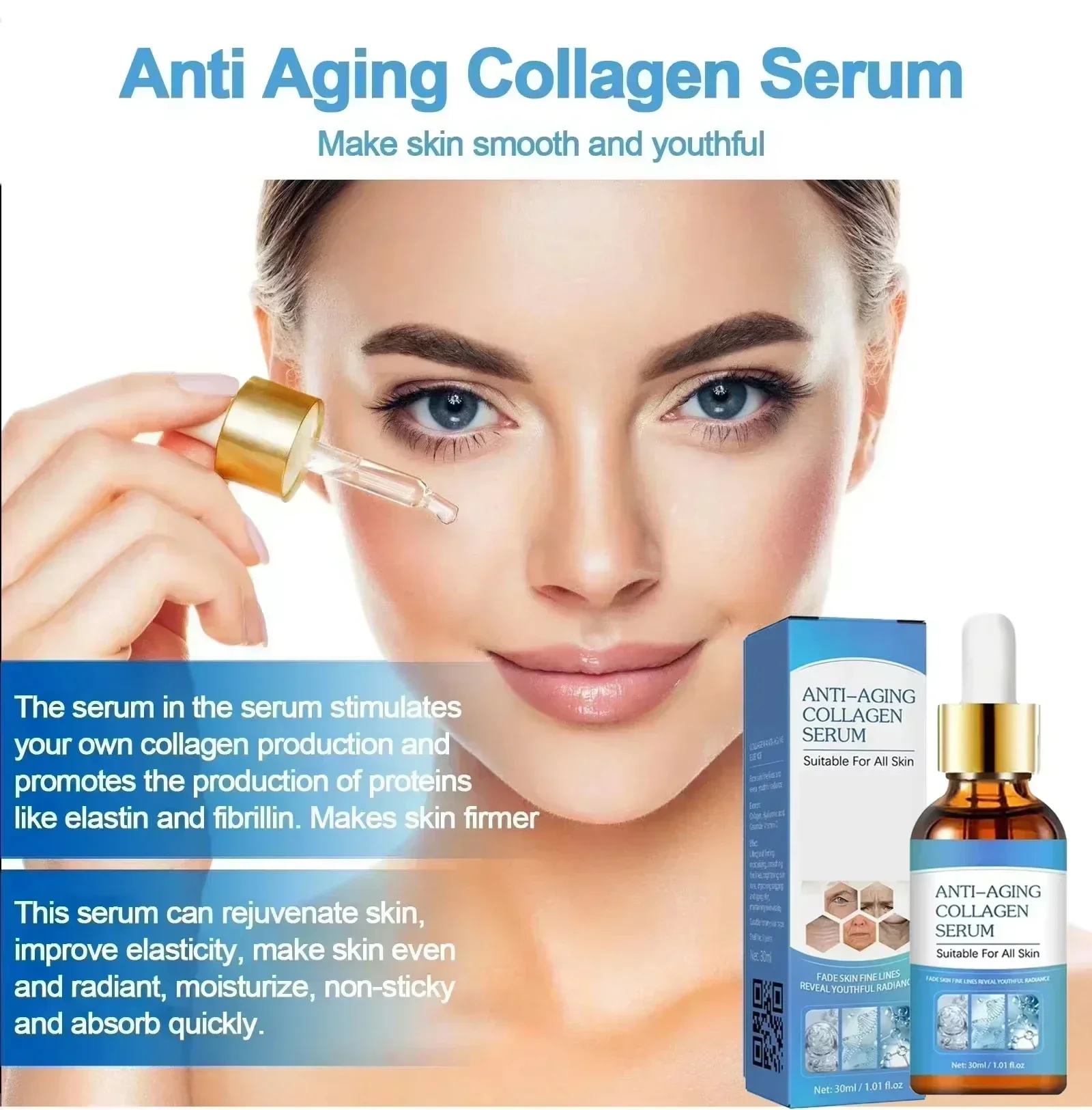 

Anti Aging Collagen Essence Wrinkle Removal Serum Lightening Forehead Fine Lines Repair Tighten Nourishing Skin Care Produce