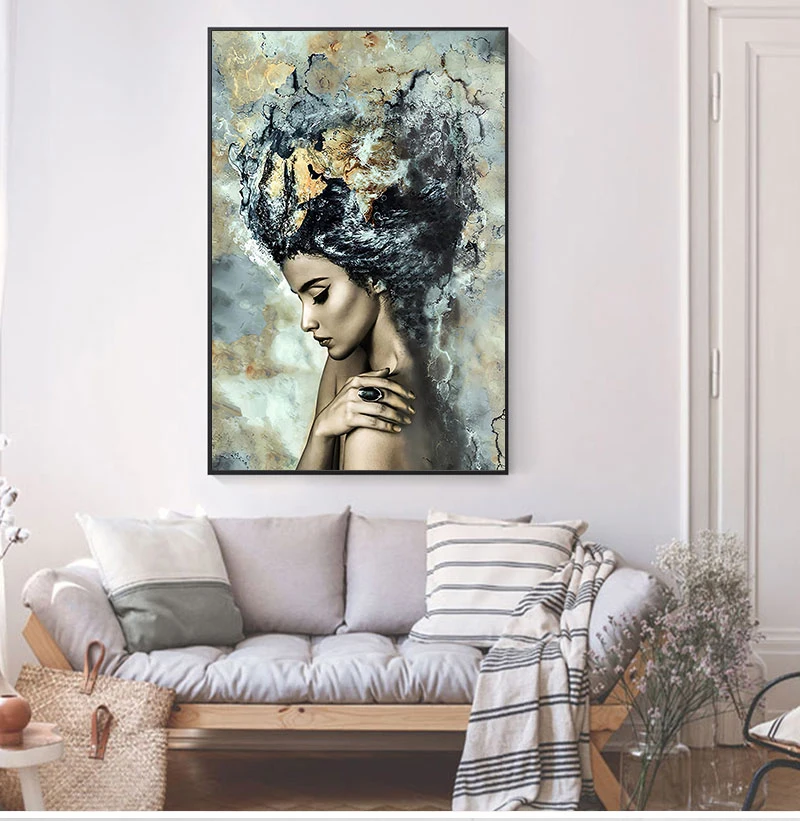 Modern Marble Girl Posters and Prints Wall Art Canvas Painting Nordic Picture Home Decoration for Living Room Decorative