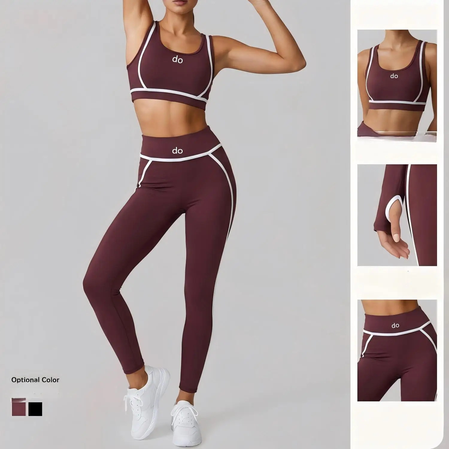 New Fashionable Naked Sports Yoga Clothing Set - Women's High End Camback Top, Shockproof Bra, Running Tight Pants Set